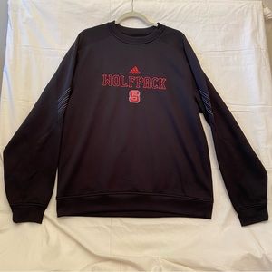 Black Adidas ClimaWarm Crewneck Sweatshirt NC State Wolf Pack. Mens Size Large.